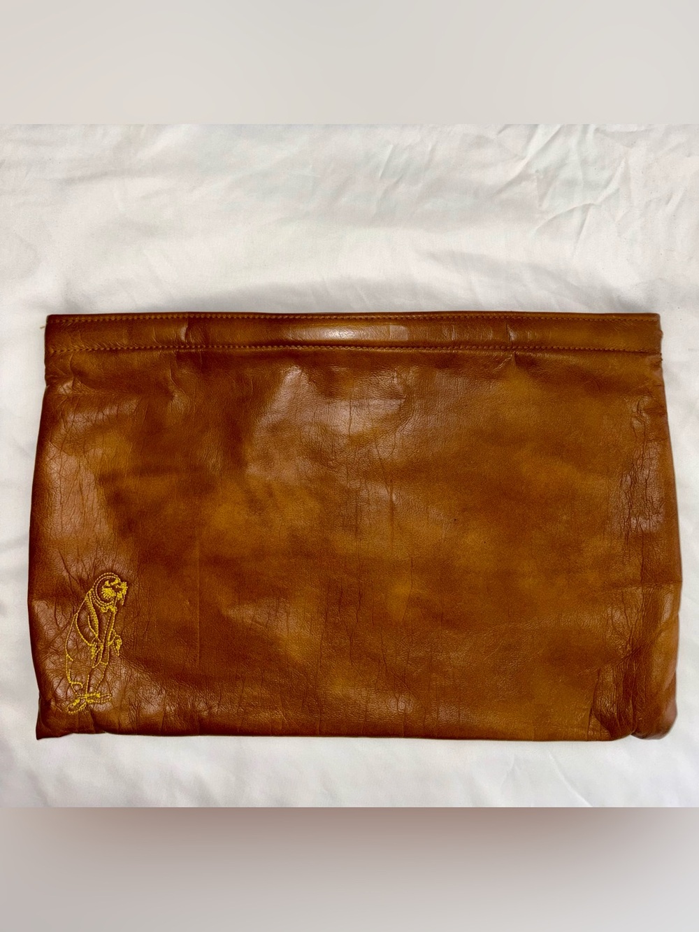 Vintage 1970s Walrus Portfolio Pouch Folio Clutch Brown Rare